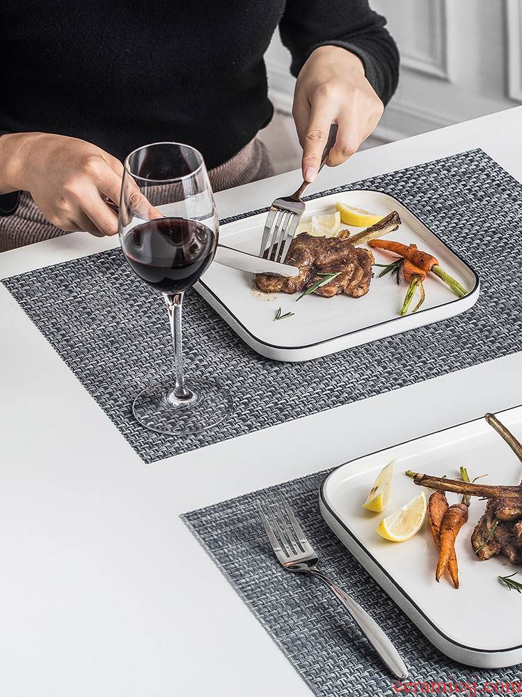 Steak knife and fork dish suit creative household tableware ceramics couples Nordic European full plate of beefsteak