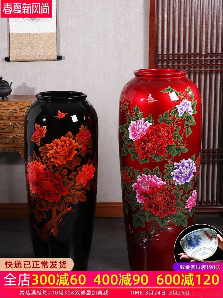 Jingdezhen ceramics craft of large vase large - sized furnishing articles sitting room the opened new Chinese style household act the role ofing is tasted