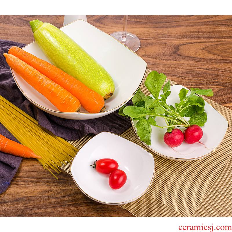 Special - shaped creative dish bowl bowl of fruit vegetables salad bowl Nordic large - sized ceramic bowl hotel western - style food tableware