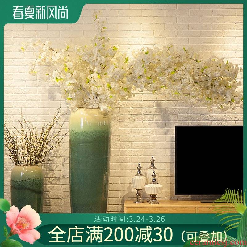 Jingdezhen ceramic garden hotel club restaurant of large vases, flower implement of new Chinese style flower sitting room big furnishing articles