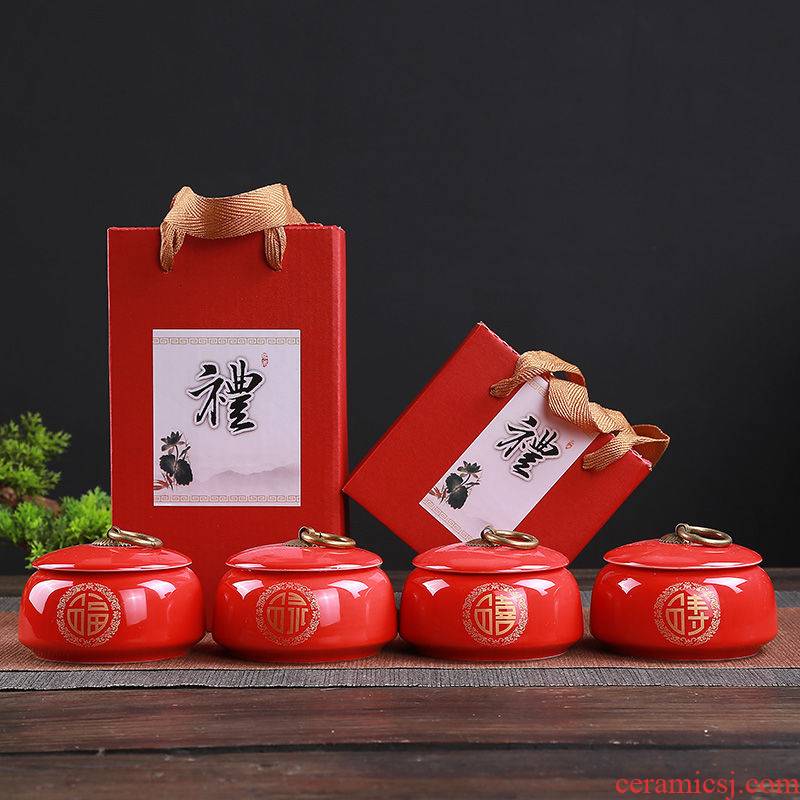 Ceramic tea pot seal the old man had set the life of the children I one hundred days birthday gift box packaging