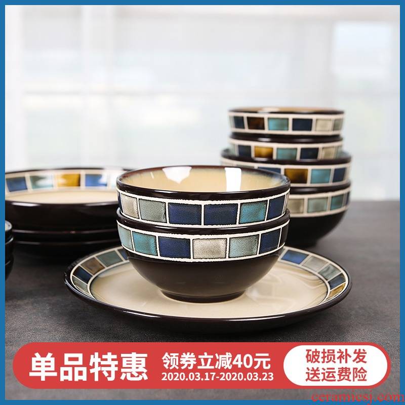 Yuquan new Nordic tableware rice bowls, with a single large soup bowl rainbow such use ceramic tableware dish dish dish soup plate