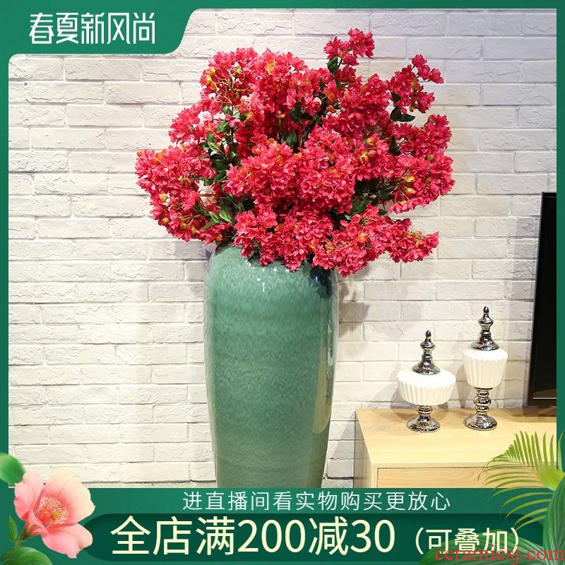 Jingdezhen new Chinese style club house sitting room of large vase ceramic flower, flower restaurant adornment is placed between the example