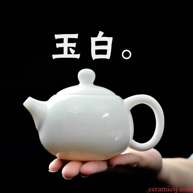 Public remit teapot mini white porcelain kung fu xi shi pot single pot, ceramic pot teapot small Japanese tea tea set