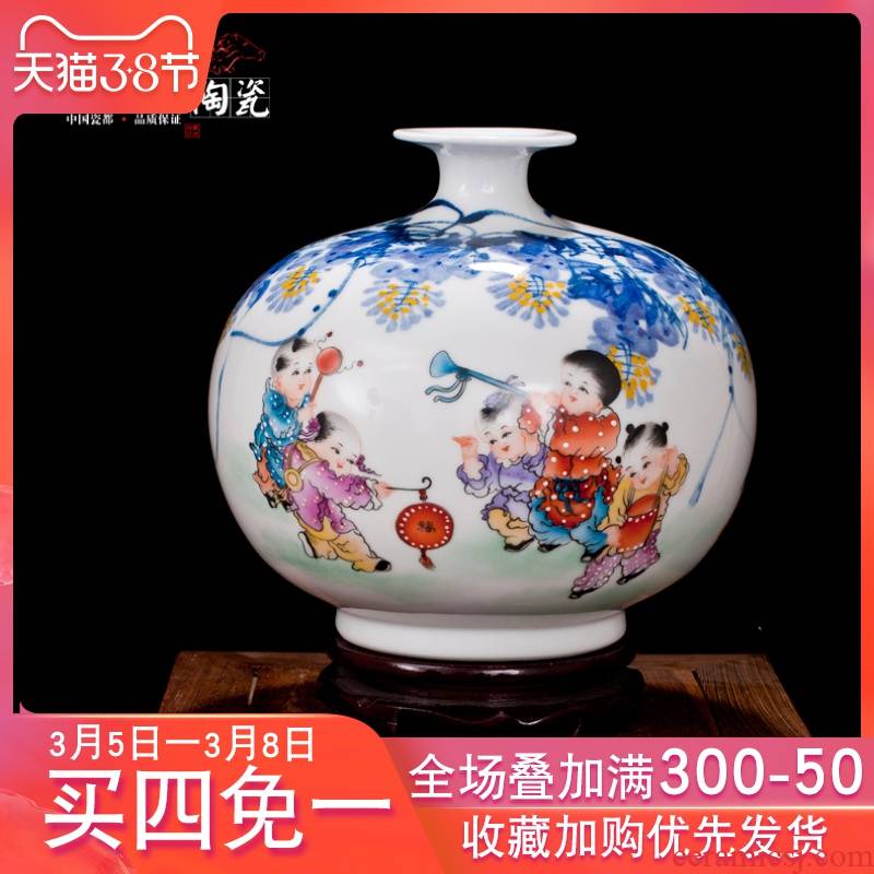 Jingdezhen ceramic big vase Chinese hand - made pomegranate bottled act the role ofing is tasted furnishing articles sitting room study handicraft decoration