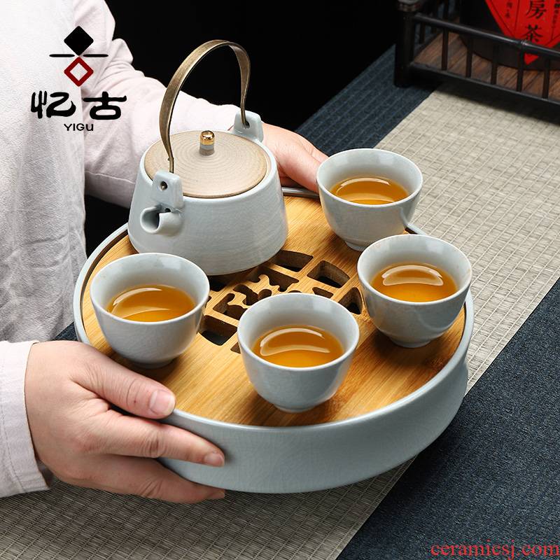 Have the ancient your up kung fu tea set ceramic travel your porcelain tea sets of a complete set of on - board, portable teapot teacup tea tray