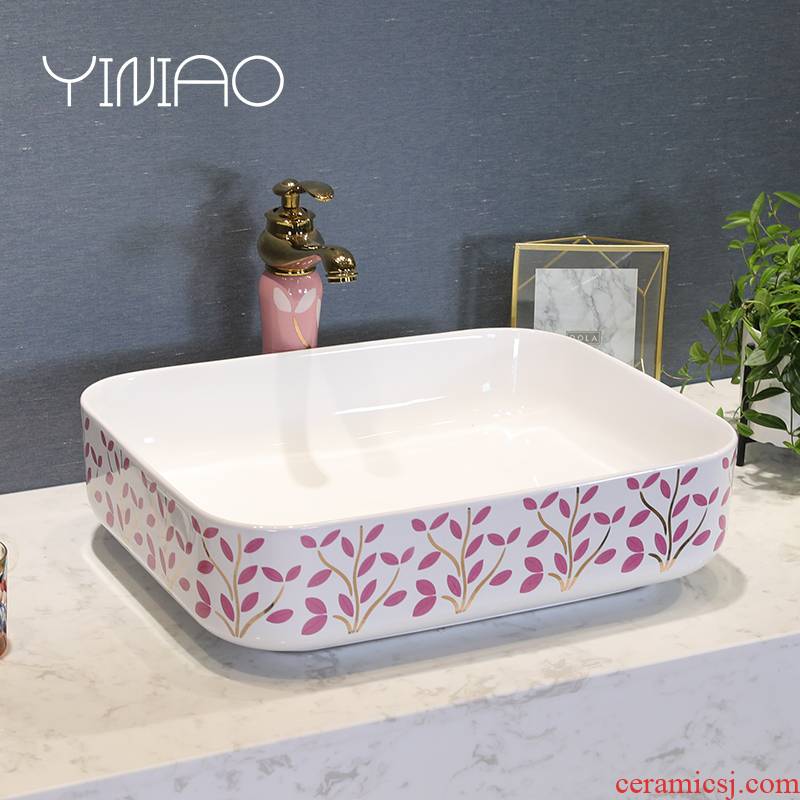 M letters birds ceramic wash a face to the stage basin oval household washing basin bathroom balcony rectangular art basin