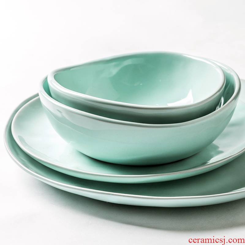 Porcelain soul Nordic ins creative marca dragon color ceramic tableware plate steak household food dish dish food dish bowl