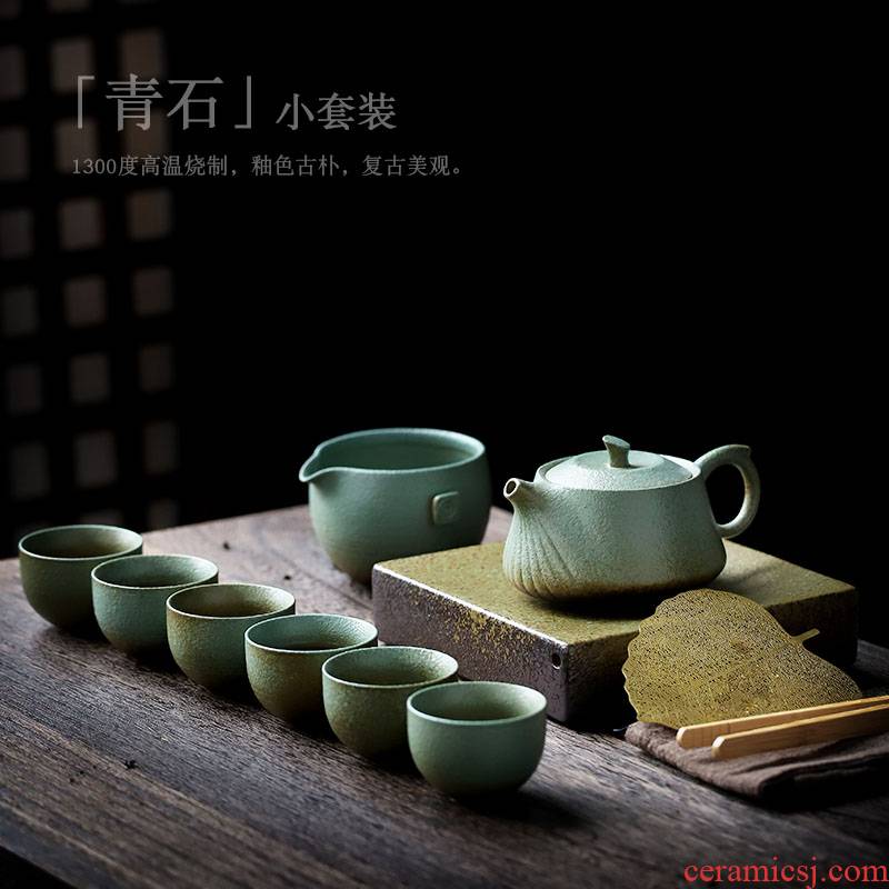 ShangYan ceramic tea set suit household contracted 6 tea Japanese teapot teacup kung fu tea set of a complete set of restoring ancient ways