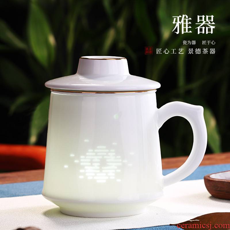 Jingdezhen hand - made exquisite glass cup office of ceramic filter cup home drinking tea tea separation tea cup