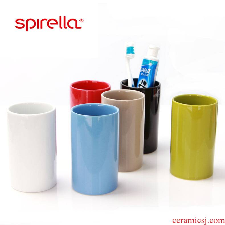 SPIRELLA/silk pury water Tube contracted fashion shiny ceramic cup gargle cup YaGang brushing your teeth