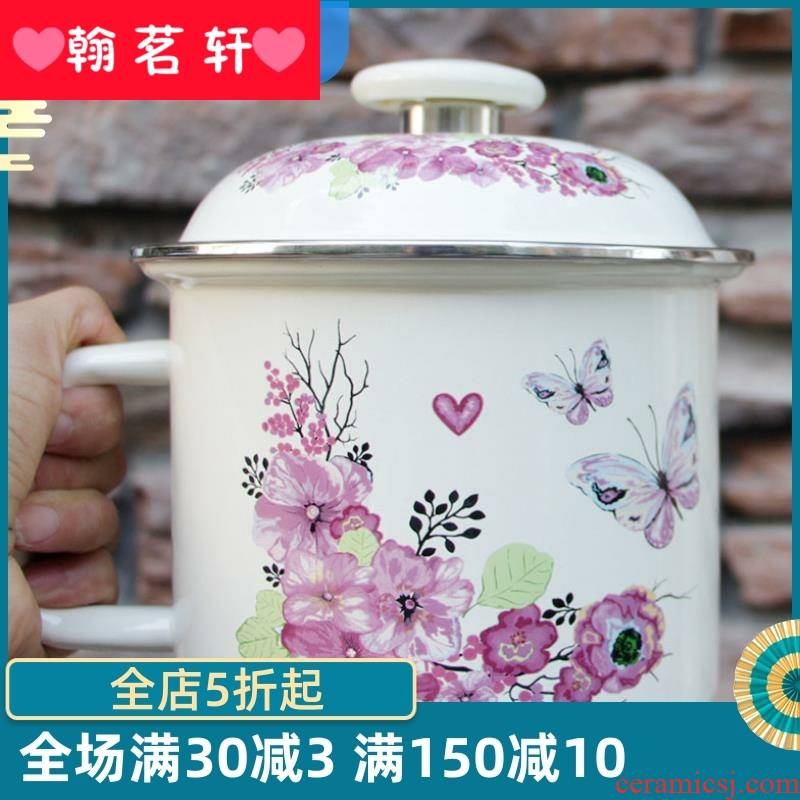 Nostalgic ChaGangZi enamel with cover cup classic sayings high - capacity retired veteran cadres move cup old office