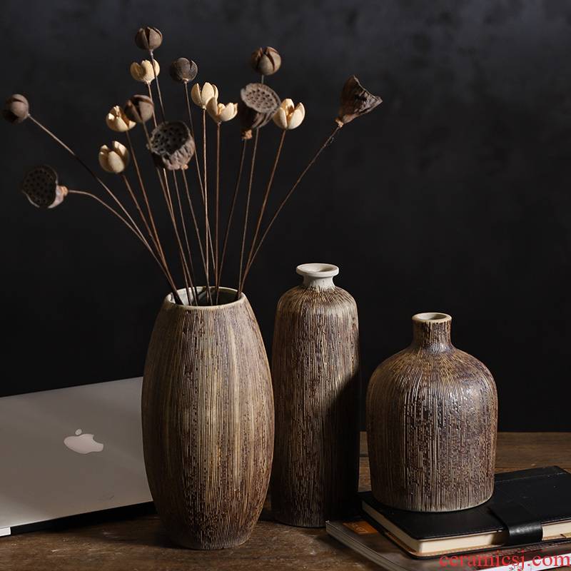 Ceramic flower implement Nordic ins floret bottle desktop dried flowers flower arrangement furnishing articles contracted sitting room of Chinese style table, TV ark