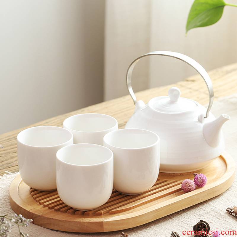 Ipads China tea sets cold water bottle glass ceramics of a complete set of domestic hot water and exquisite checking bamboo pallets