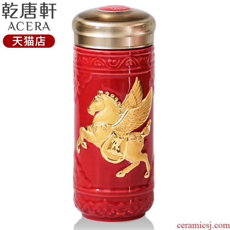 Do Tang Xuan porcelain the apprentice/dragon horse spirit take cup double business portable ceramic water glass gifts