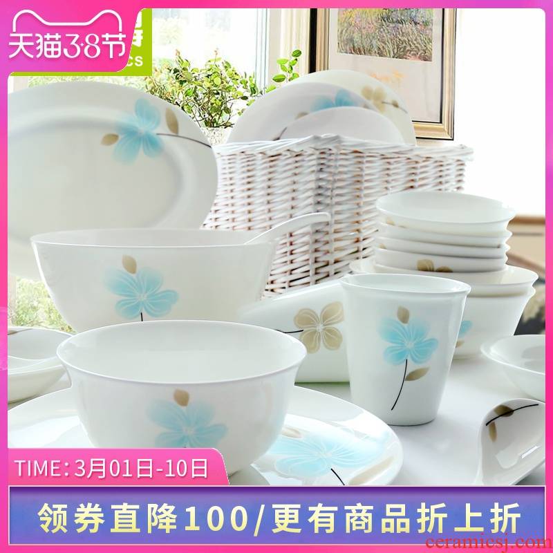 Think hk to tangshan creative suite 58 skull porcelain tableware Korean dishes suit household ceramic bowl dish plate