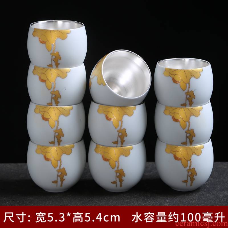 Inferior smooth kung fu tea sets a single cup of household contracted tureen set of Inferior smooth ceramic tea set Japanese tea cups
