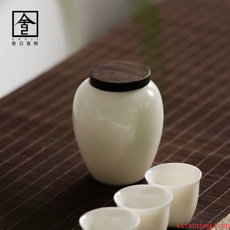 The Self - "appropriate content Japanese small seal pot caddy fixings household saving POTS ceramic POTS of tea storage warehouse accessories