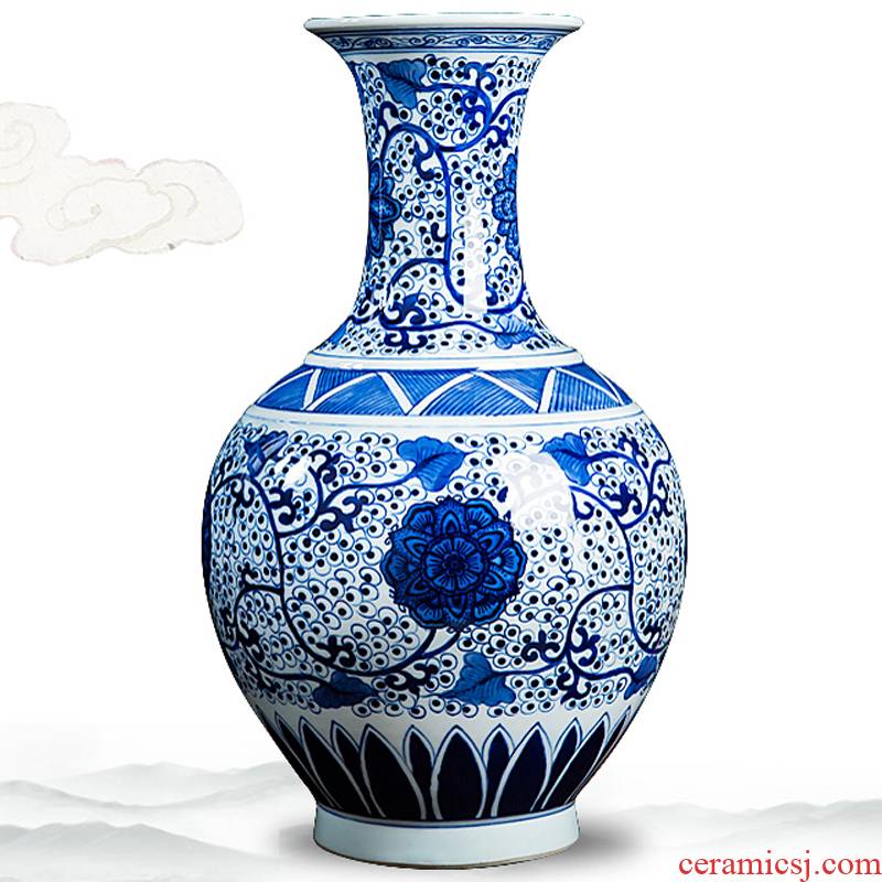 Jingdezhen ceramics high - grade hand - made antique blue and white porcelain vases, furnishing articles sitting room home decoration handicraft decoration