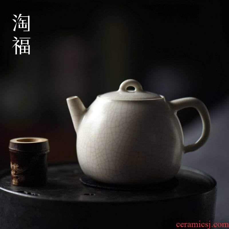 Jingdezhen soda glaze white clay teapot household ceramics single pot, kettle flush the teapot on small tea to tea