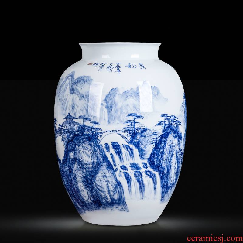 Jingdezhen blue and white ceramics hand - made vases, flower arranging, the sitting room porch ark adornment of Chinese style household furnishing articles