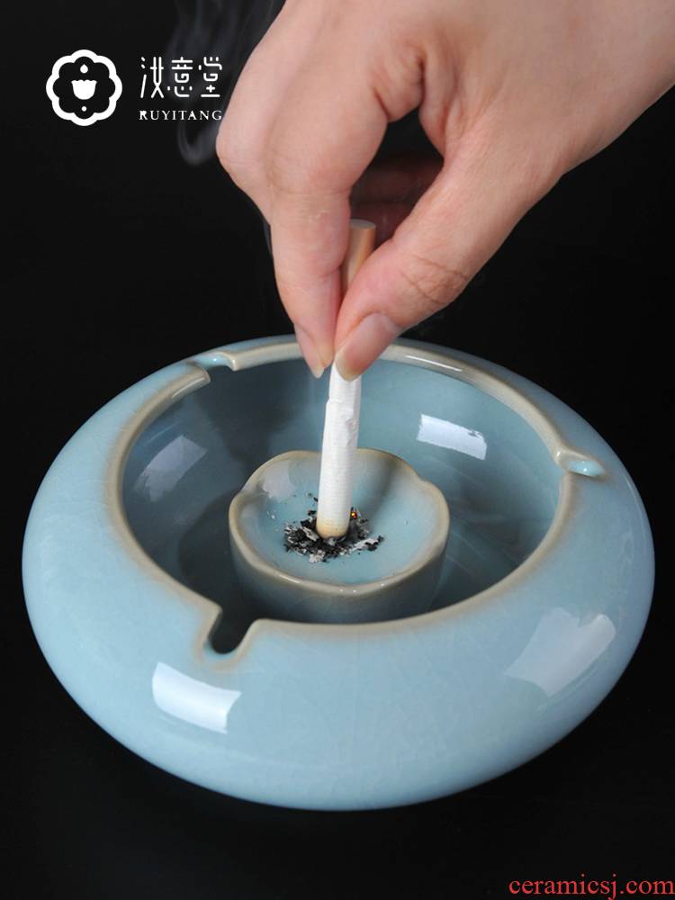 Your up ceramic the ashtray ashtray windproof classical Chinese style tea tea table home office accessories move trend