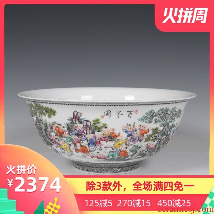 Jingdezhen ceramics with modern fashion hand - made large soup bowl bowl decorated bowl of the ancient philosophers antique decoration bowl of furnishing articles