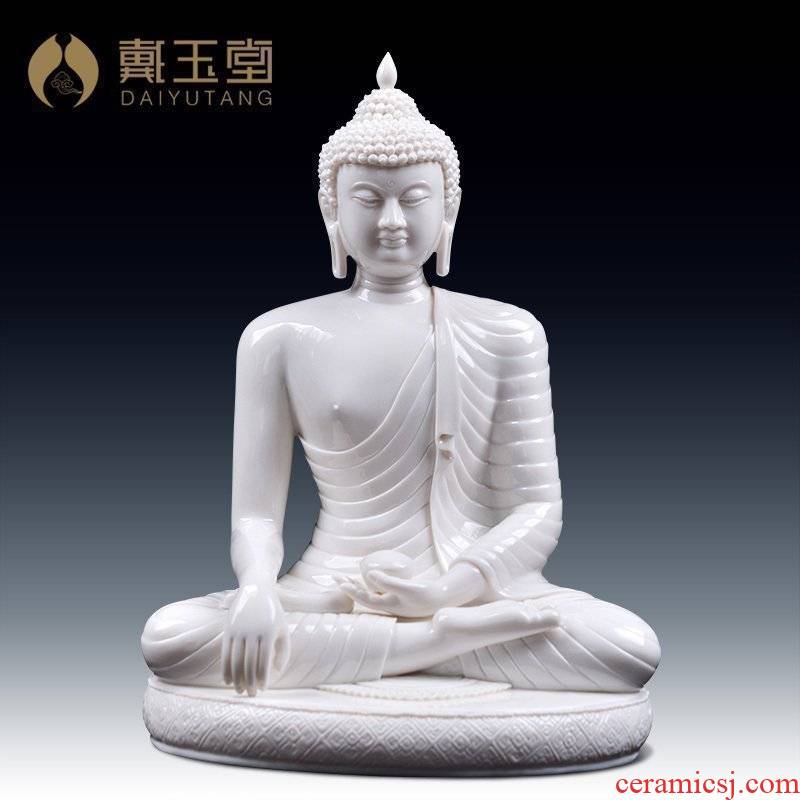 Yutang dai dehua ceramic Buddha furnishing articles from lard white porcelain bodh gaya shakyamuni Buddha D01-077 - a