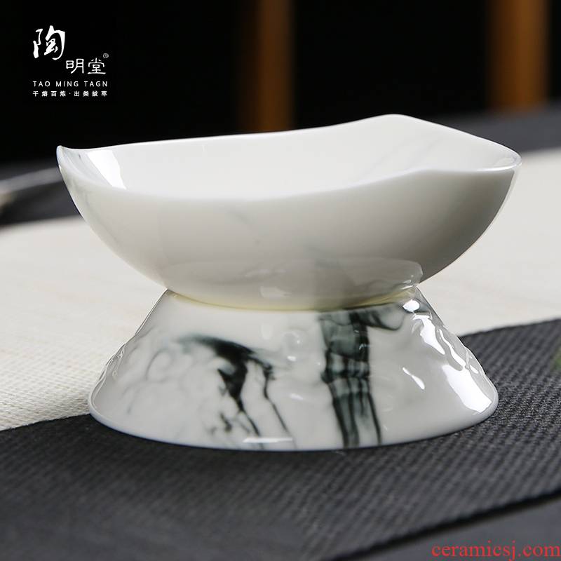 TaoMingTang ceramic filter) screen pack white porcelain) suit tea tea set tea strainer