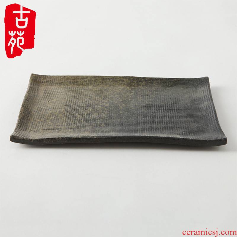 Ancient garden antique violet arenaceous coarse pottery saucer plate up ceramic Japanese pot bearing dry plate tea tea tray mat tray