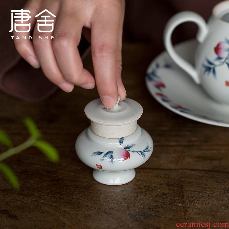 Tang s antique peach ceramic cover set GaiWanCha lid doesn household kung fu tea tea cover parts