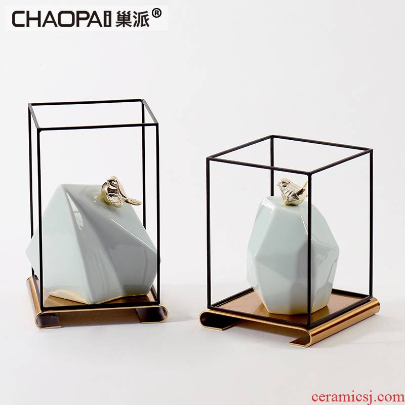 New Chinese style taihu ceramic copper bird furnishing articles soft adornment model study of the sitting room porch is decorated room decoration