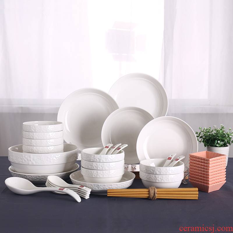 Shun cheung ceramic rice large rainbow such use creative household pure white rice bowls large bowl of noodles to eat bowl tableware suit