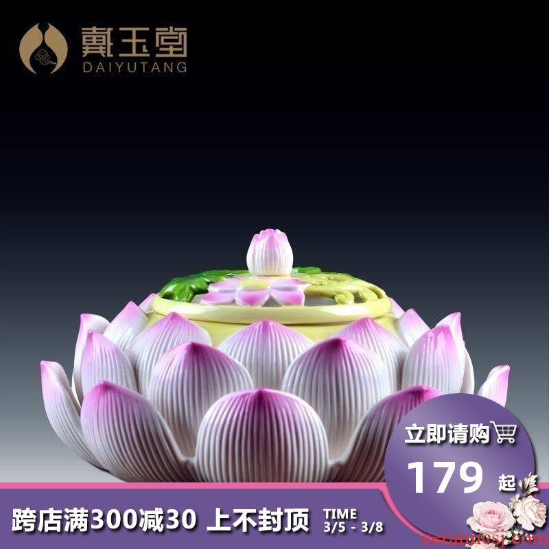 Yutang dai dehua ceramic painting lotus censer incense inserted furnishing articles to Buddhism indoor to suit