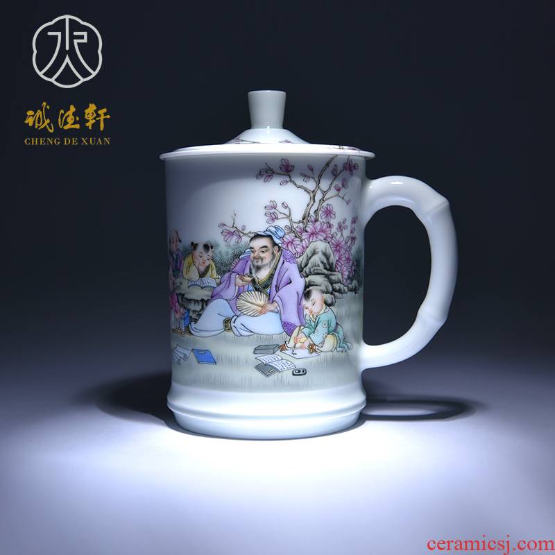 Cheng DE xuan jingdezhen porcelain tea set gift hand - made office cup master cup pastel ents 1 cup one hundred