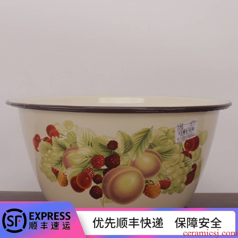 With cover With freight insurance 】 【 enamel flat basin large fresh rainbow such as bowl bowl mercifully oil soup tureen large soup bowl
