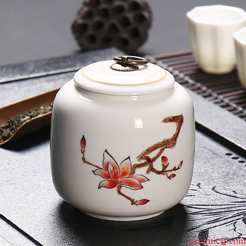 Devoted to inflammation hand - made scenery white porcelain ceramic tea pot, household seal pot small jar puer tea POTS