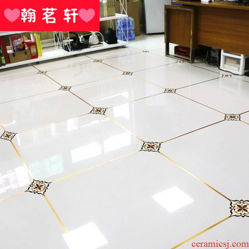 Waterproof diagonal beauty ground ceramic tile seam Angle flower floor tile self - adhesive paper sitting room adornment line wear resistant decals