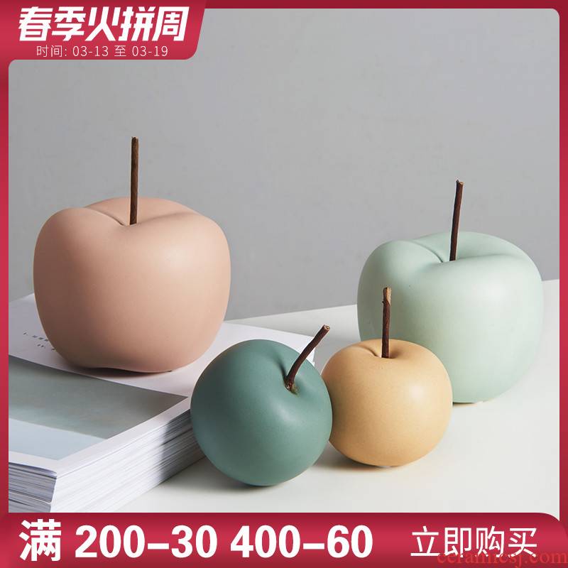Nordic ins wind small ceramic apple furnishing articles household act the role ofing is tasted fresh creative office sitting room adornment ornament