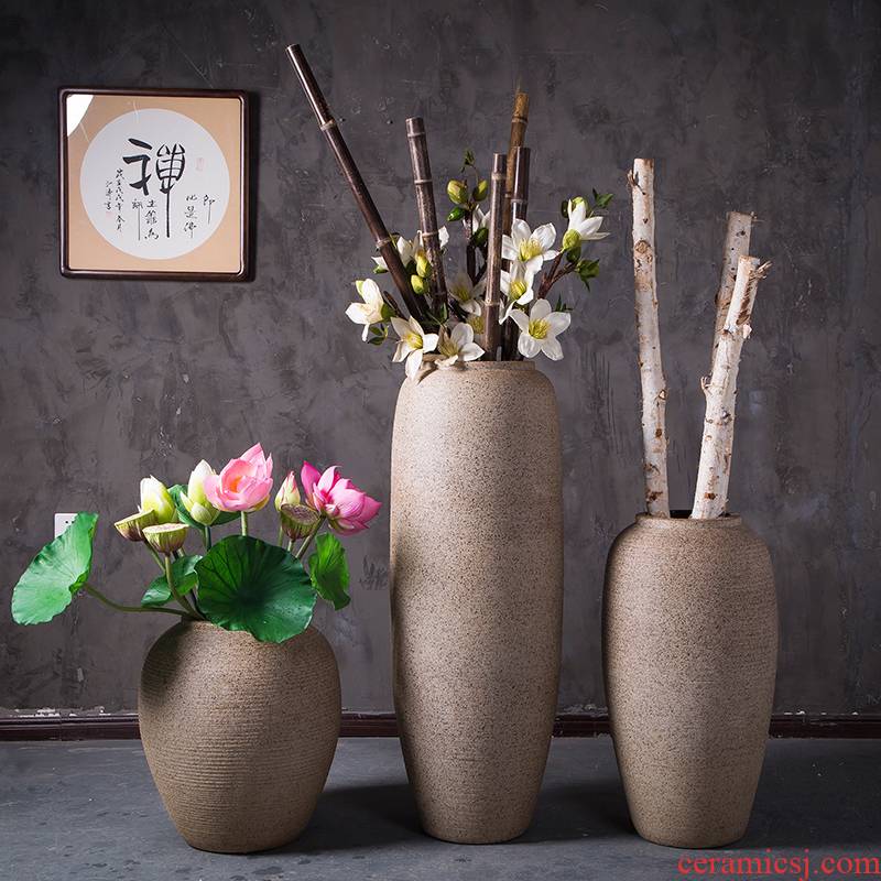 Jingdezhen modern landing big vases, ceramic flower pot courtyard garden pottery urn furnishing articles contracted sitting room adornment