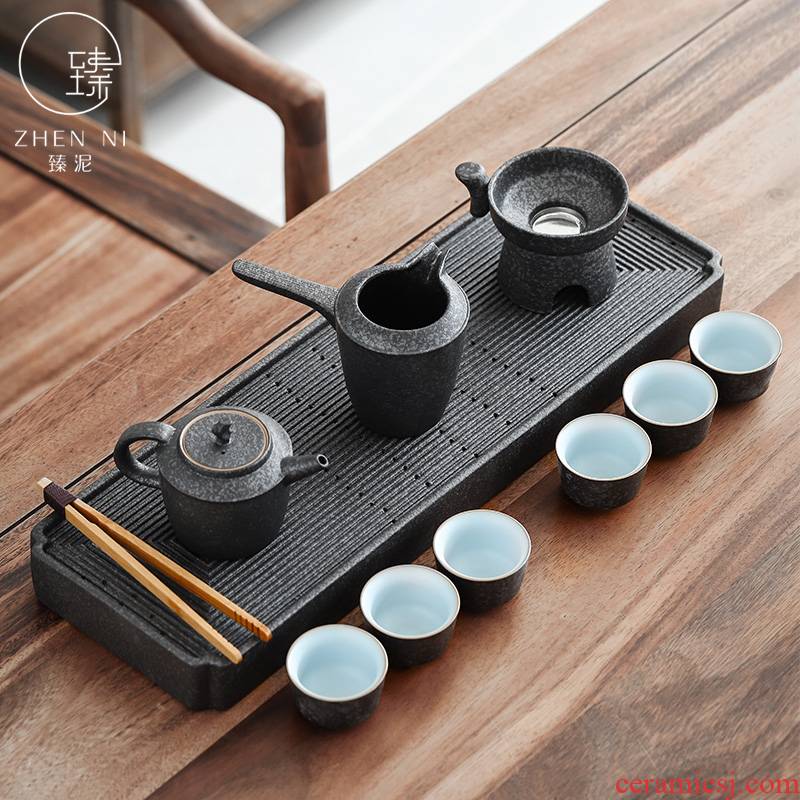 "Tea set ceramic mud dry Tea tray was home coarse pottery kung fu Tea set gift teapot of a complete set of Tea cups