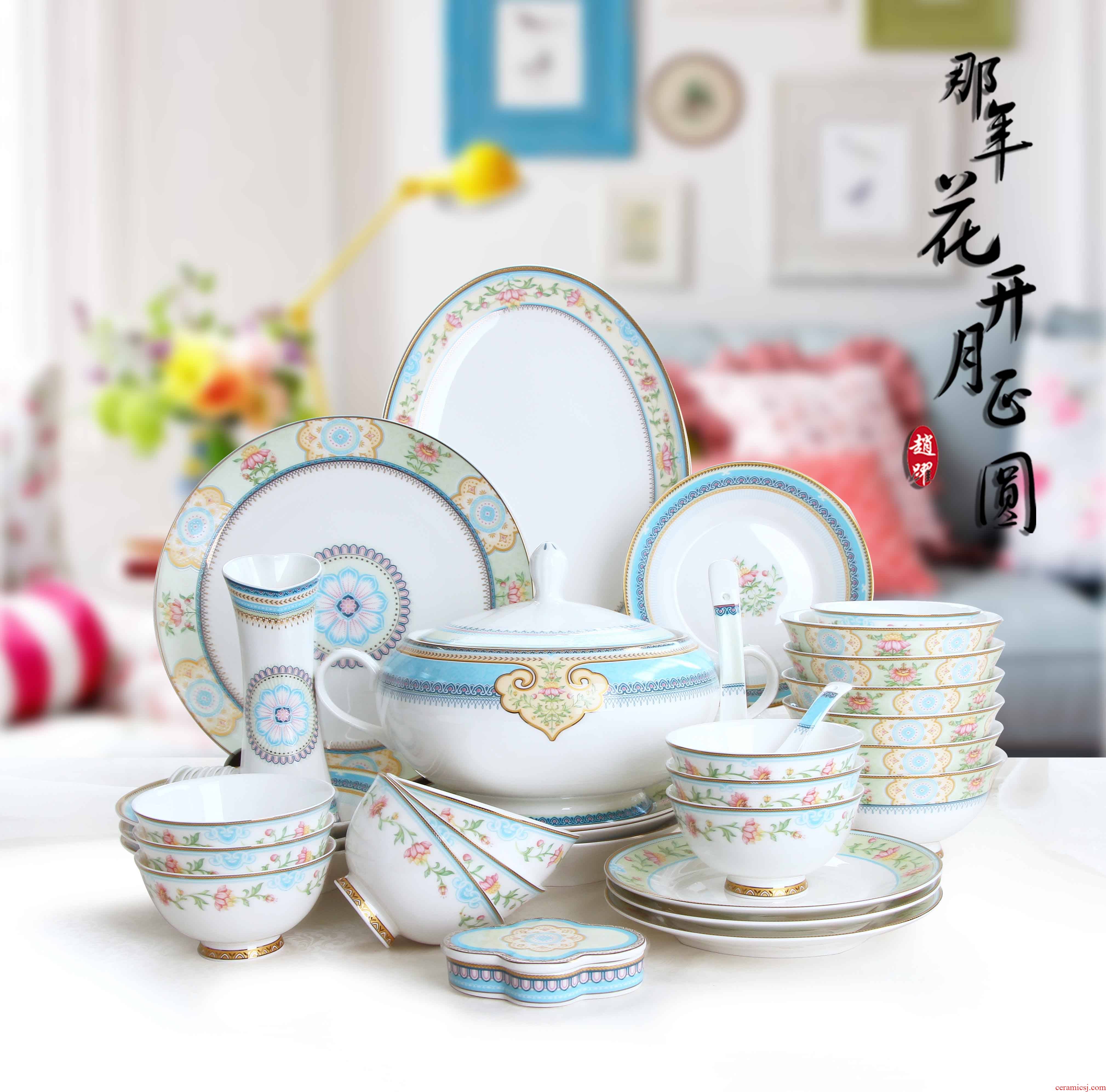 Tang Shanhong rose ipads China tableware suit lead - free home dishes dish of fruit and fresh porcelain gift boxes