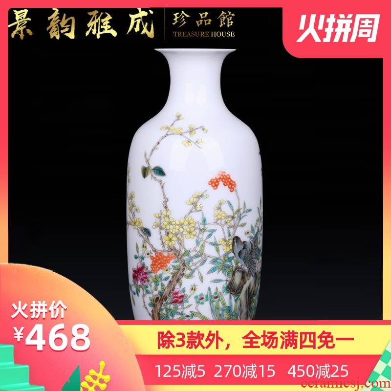 Jingdezhen ceramic hand - made powder enamel vase place to live in the sitting room of the new Chinese style flower arranging porcelain decorative arts and crafts