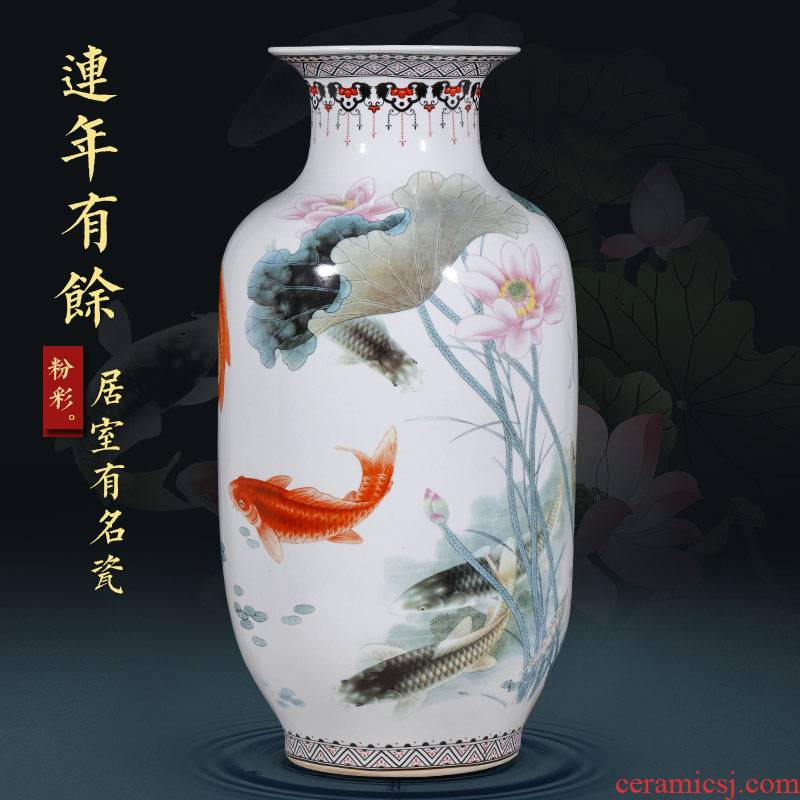 Jingdezhen ceramics powder enamel of large vases, flower arrangement home TV ark, adornment is placed large living room