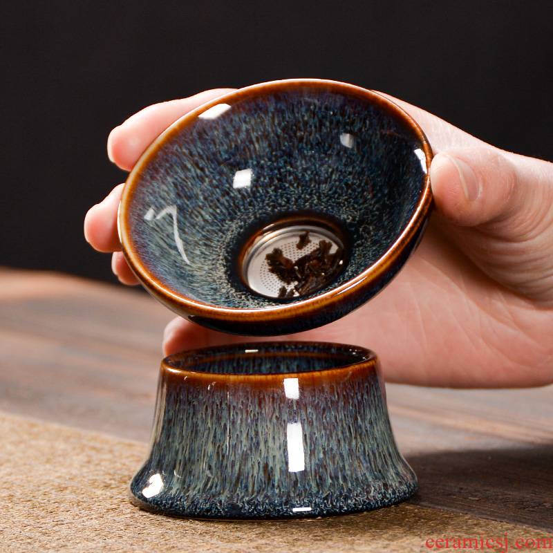 Variable) ceramic tea red glaze, an artifact teapot tea strainer creative stainless steel filter tea tea