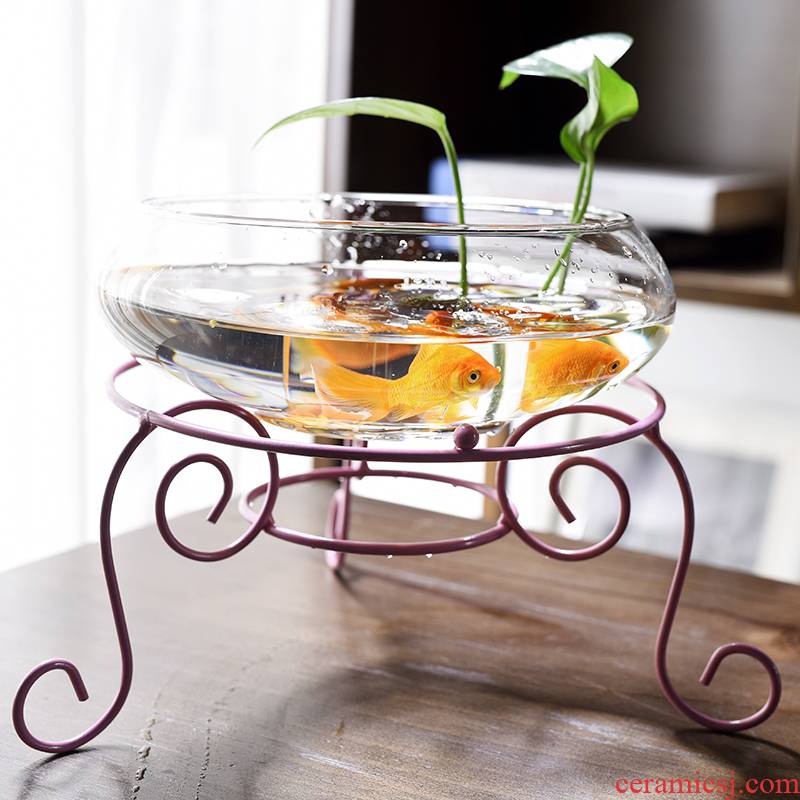 Transparent glass copper grass flower pot daffodil water lily bowl lotus non - porous ceramics special offer a clearance hydroponic large European style