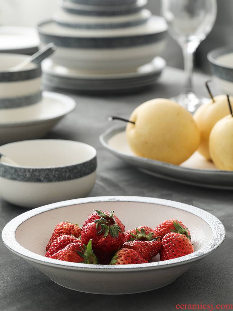 Unknown impression suit creative move tableware ceramics tableware plate Nordic home dishes composite plate