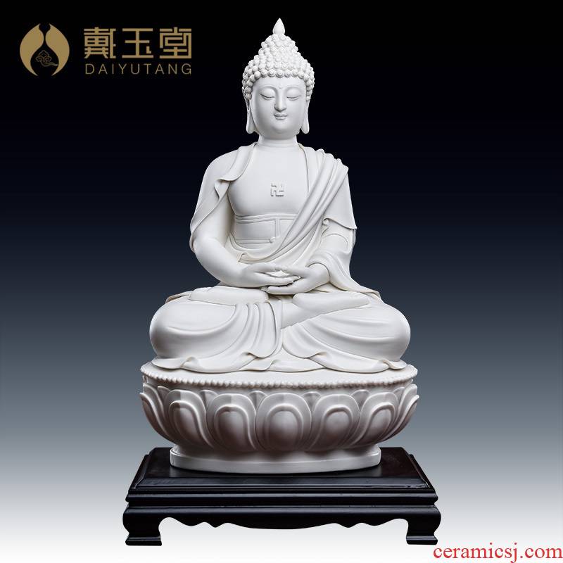 Yutang dai dehua white porcelain Buddha ceramics handicraft furnishing articles jian - pin Lin hua yan three holy D26-38