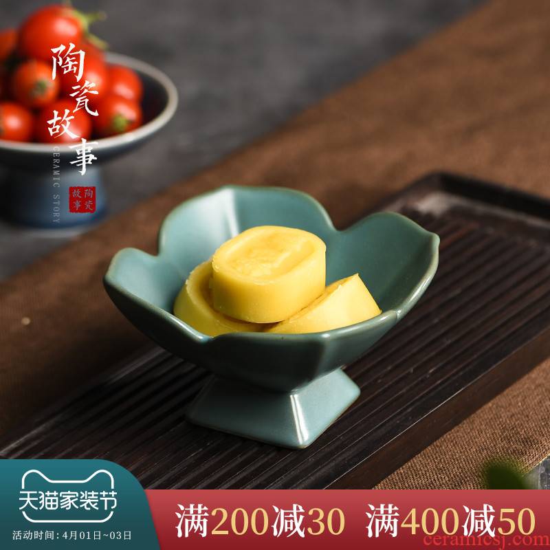 Ceramic story compote snack plate of high tea dish Chinese pastry dish fruit plate dry fruit bowl cake plate for Buddha