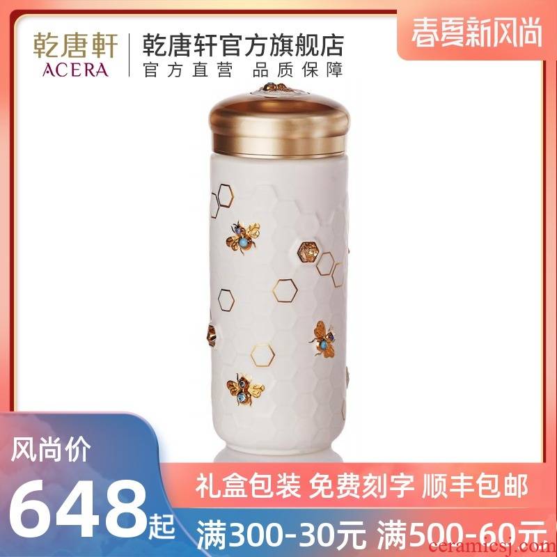 Do Tang Xuan porcelain harvest cup (double) with 350 ml with cover against leaking cup fuels the bees